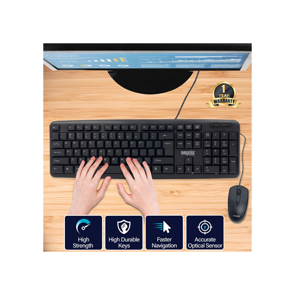  Geonix GXBM-01 Wired Keyboard Mouse Combo