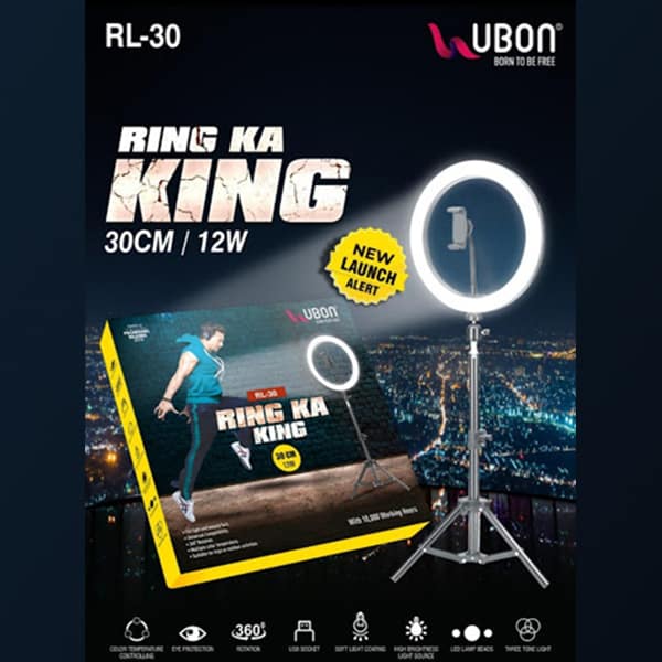 Ubon RL-30 RING KA KING Tripode with LED Light 