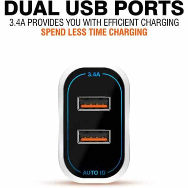Ubon CH-600 5 W 3.4 A Multiport Mobile Charger with Detachable Cable