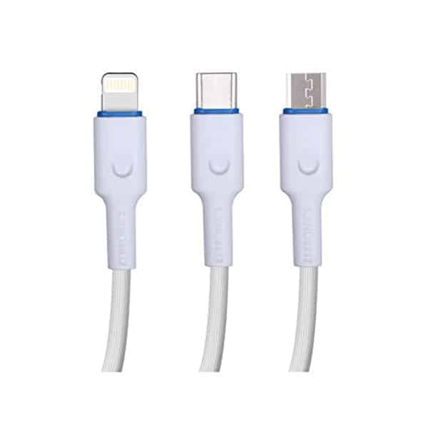 Zebronics Zeb-UMLCC1201 3 in 1 Cable (Micro USB, c Type and Lighting Cable)