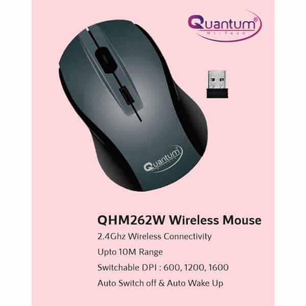QUANTUM QHM262W Wireless Wireless Optical Mouse (Black)