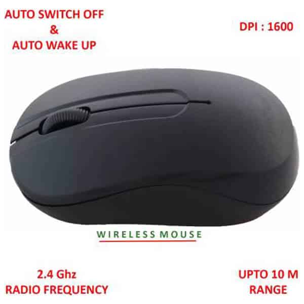 QUANTUM QHM271 Wireless Optical Mouse (2.4GHz Wireless, Black)