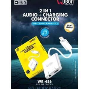 Ubon WR- 486 2 in 1 Audio + Charging Connector for iPhone