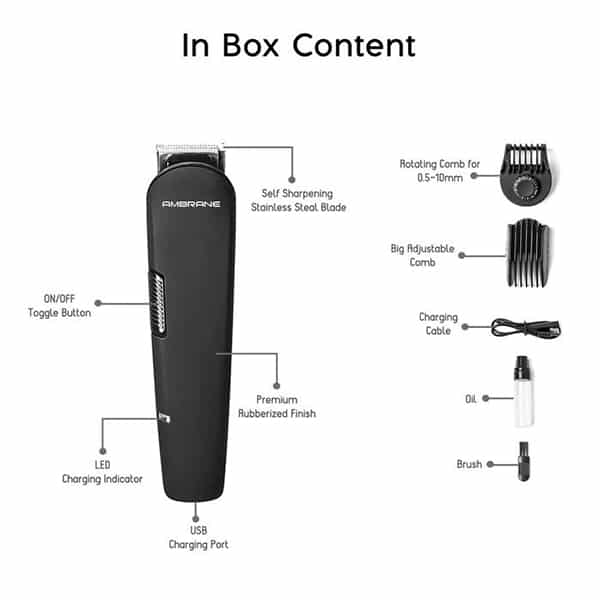 Ambrane Aura-X Cordless Rechargeable Trimmer