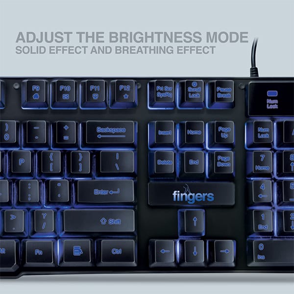 FINGERS Blazing BlueLit Wired Backlit Keyboard