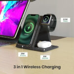 Portronics Freedom Fold 3 15W 3 in 1 Foldable MagSafe Compatible Wireless Charger