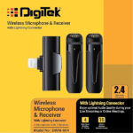 Digitek DWM-004 Wireless Microphone with Receiver Set