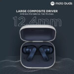 Moto Buds with Hi-Res Audio, Large 12.4 MM Driver, 42 Hrs Playback & IPx4 Rating Wireless Earbuds