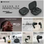 Moto Buds+ Sound by Bose, Dual Dynamic Drivers, 48dB ANC, Dolby Head Tracking Wireless Earbuds