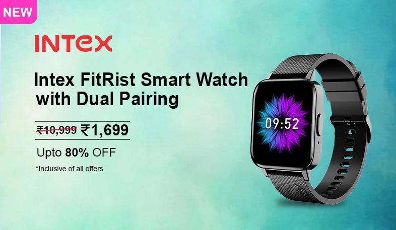 Intex FitRist Vogue Smart Watch with Dual Pairing BT Calling Feature