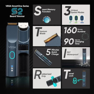 Vega Battery Powered SmartOne Series S2 Beard Trimmer for Men