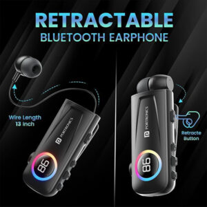 Portronics Harmonics Klip 5 Retractable Bluetooth Calling Earphone